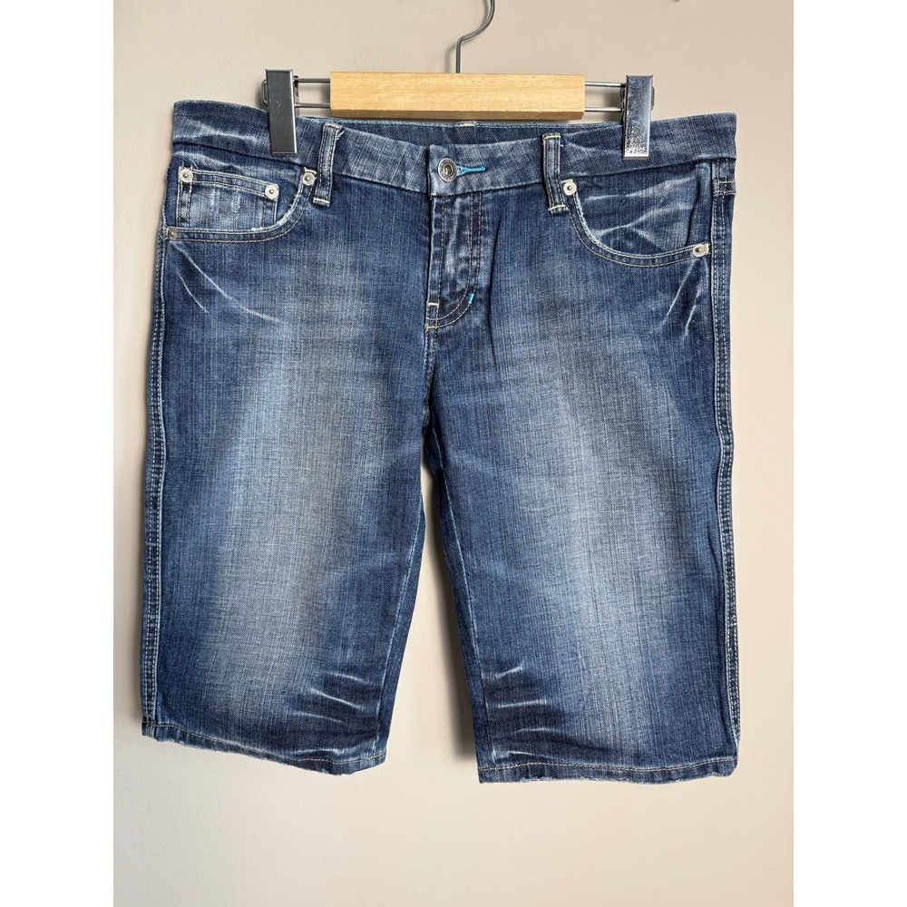 Buffalo David Bitton Funky Denim Bermuda Shorts Blue 29 Y2K Indie Skater Jorts